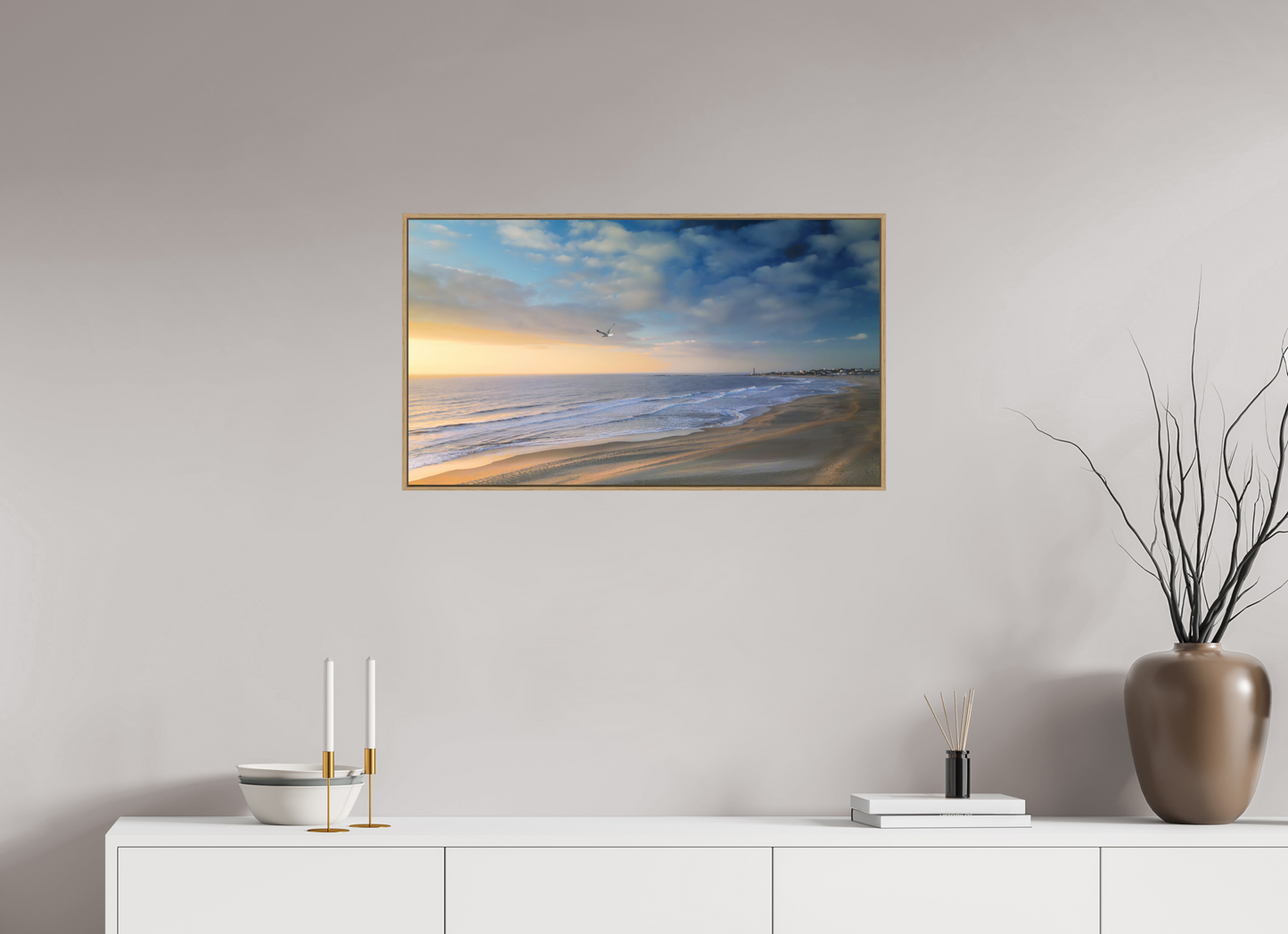 80 x 45 cm, caisse americaine cadre en bois valide The Early Bird